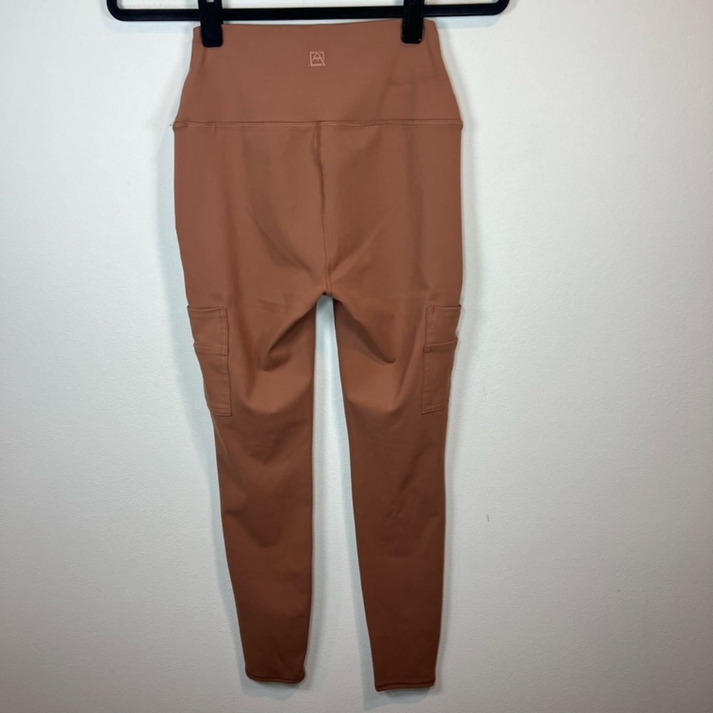 Avalanche High Waisted Cargo Legging Pants Brown Terracotta Pockets Hiking Small - Picture 8 of 14